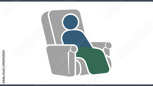 Resting figure in a reclining chair isolated on white background