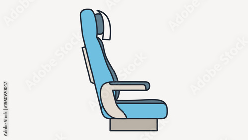 Modern ergonomic passenger seat vector illustration for comfort and travel