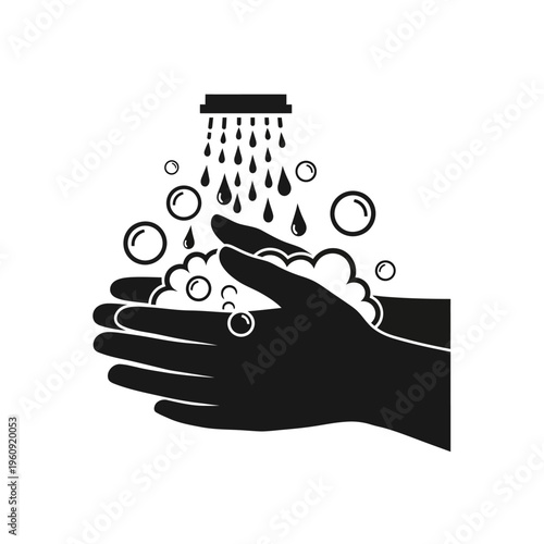 Hand Under Water Shower Head.