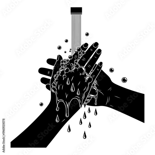 Hands Under Running Water Faucet.