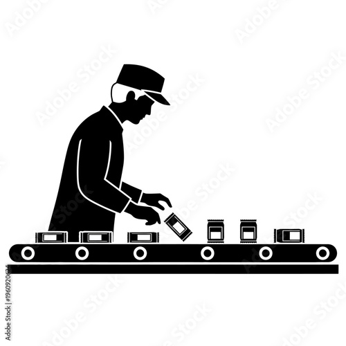 Man working on assembly line.