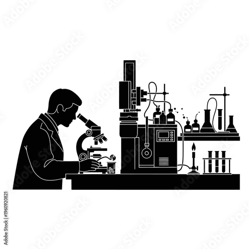 Scientist working in laboratory setting.