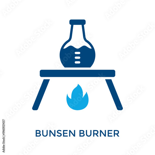 Bunsen Burner Icon Dual Tone Style. Vector Illustration For Graphic Design