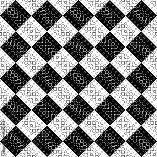 Seamless geometrical black and white ring pattern background design