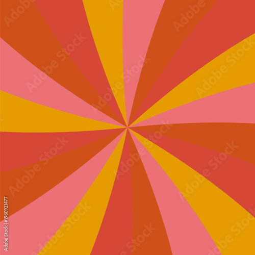 Hypnotic colorful geometric swirling ray pattern background design