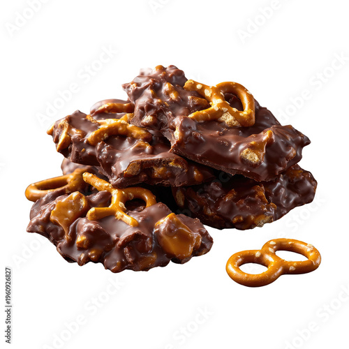 Chocolate Pretzel Clusters: Deliciously decadent clusters of crunchy pretzels enrobed in rich, dark chocolate, offering a perfect blend of sweet and salty flavors for a delightful treat.