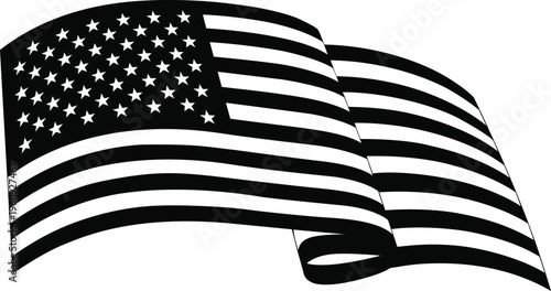 American flag waving in the wind icon