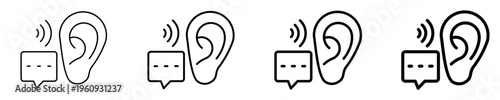 Active Listening  Icon Set Different Style Collection

