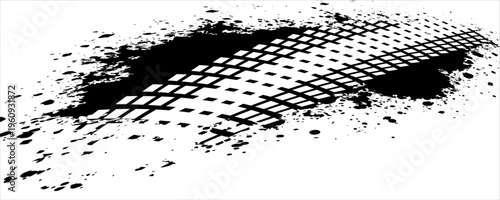 Auto tire tread grunge element. Car and motorcycle tire pattern, wheel tyre tread track. Vekror modern. Eps 10