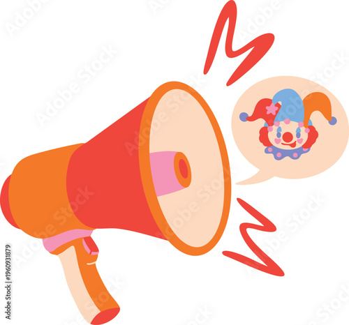 Megaphone Announcement Joke April Fools Day Prank Concept