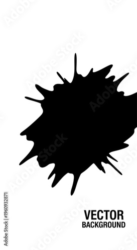Abstract Black Ink Splatter Vector Design Element