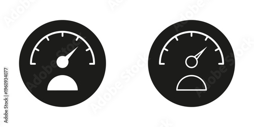 sad and neutral speedometer faces flat design vector illustration