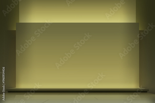 a stage background with yellow light glow