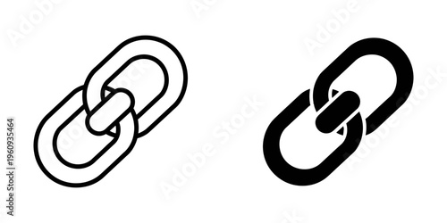 interlocking metal chain links flat design vector illustration