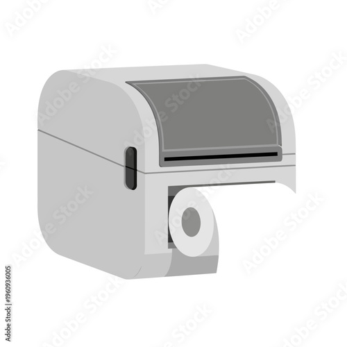 Thermal Printer Device with Paper Roll.