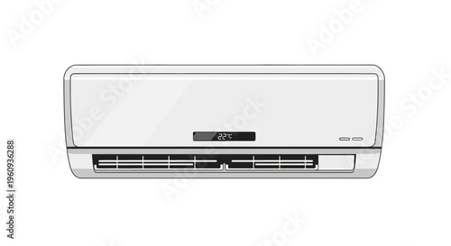 Modern White Air Conditioning Unit Device.