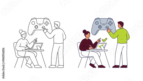 Friends Playing Video Games Together at Table