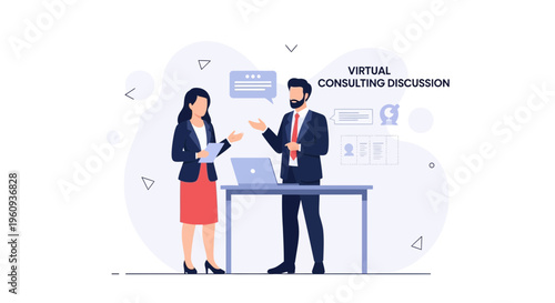 Virtual Consulting Discussion: Business Professionals Collaborating Online