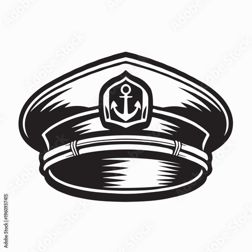 Marine Captain Hat And Nautical Sailor Cap Vector Illustration