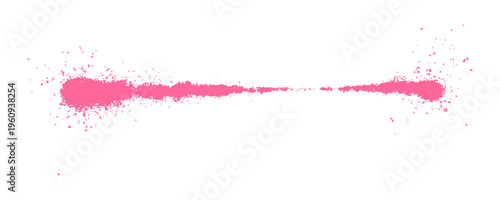 Pink Spray Paint Brush Stroke on White Background with Authentic Aerosol Splatter and Drip Detail.