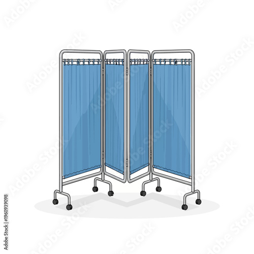 Three Panel Room Divider on Wheels.
