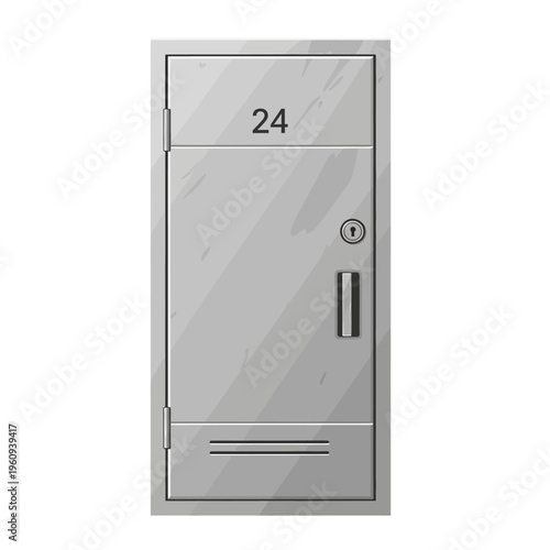 Metal Mailbox with Number and Handle.