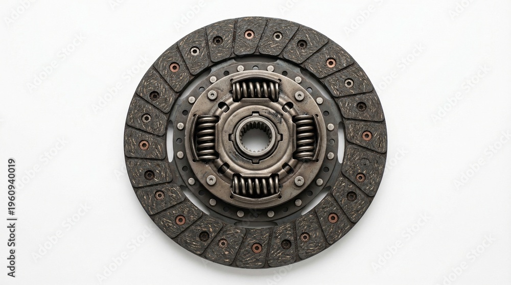 Obraz premium Automotive Clutch Disc Isolated on White Background for Vehicle Repair.
