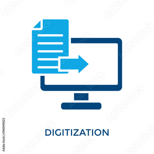Digitization Icon Dual Tone Style. Vector Illustration For Graphic Design