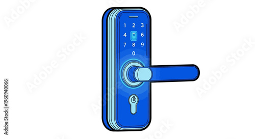 Digital electronic smart door lock handle.