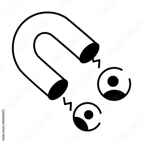 A drawing style icon representing attract audience
