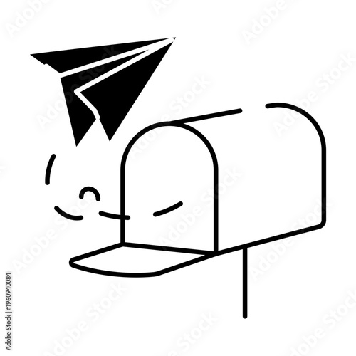 A doodle style illustration showing sending email