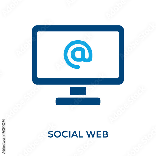 Social Web Icon Dual Tone Style. Vector Illustration For Graphic Design