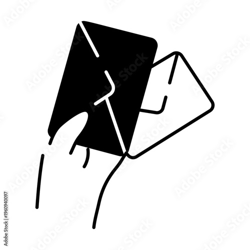 A drawing style icon representing email