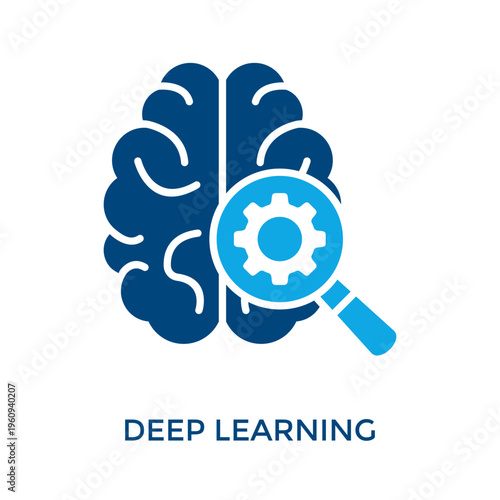 Deep Learning Icon Dual Tone Style. Vector Illustration For Graphic Design