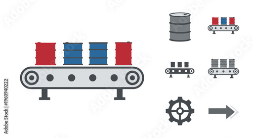 Industrial conveyor belt system machinery.