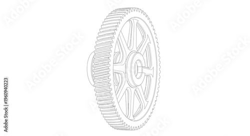 Detailed view of old wheel mechanism.