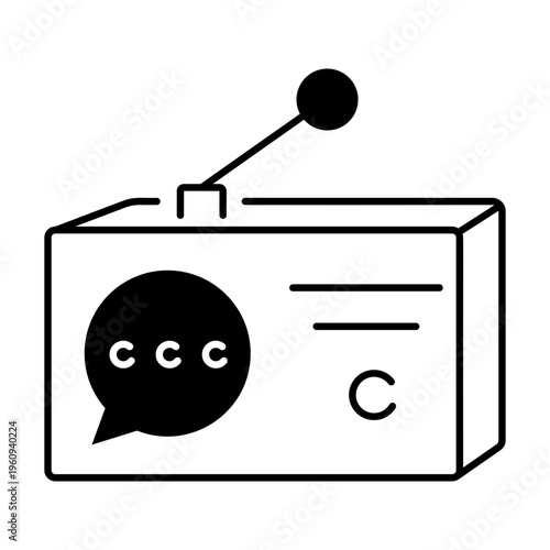 A drawing style icon representing open mail
