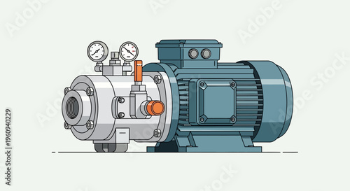 Industrial pump machinery equipment motor.