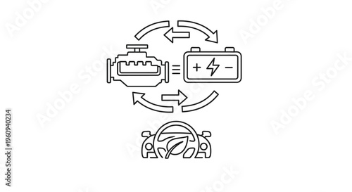 Electric car charging station symbol.