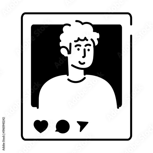 A drawing style icon representing open mail
