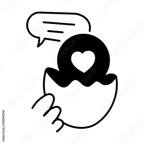 A drawing style icon representing open mail
