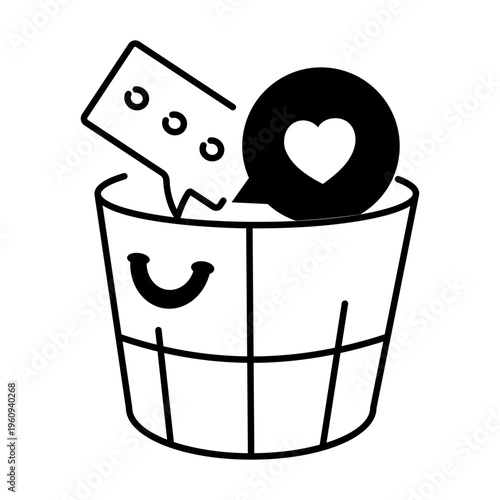 A drawing style icon representing open mail
