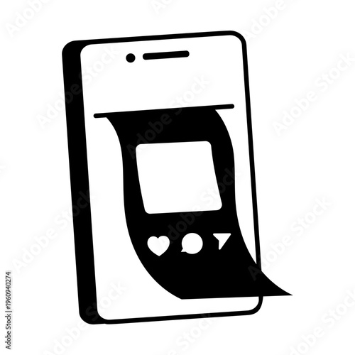 A drawing style icon representing open mail
