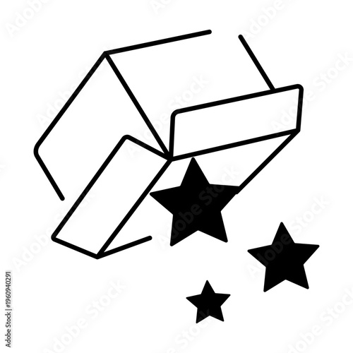 A drawing style icon representing open mail
