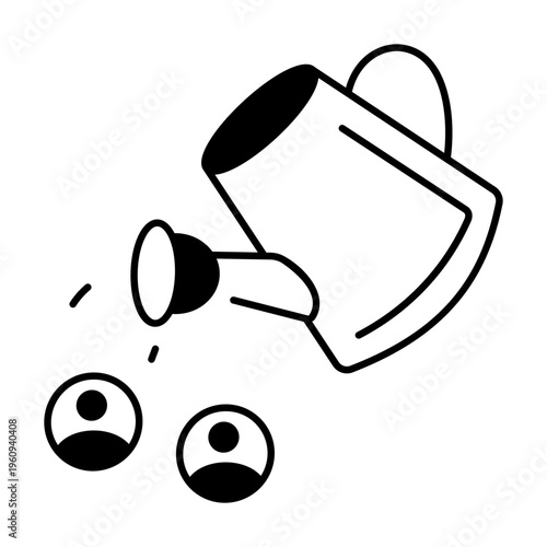 A drawing style icon representing open mail
