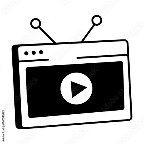 A drawing style icon representing open mail
