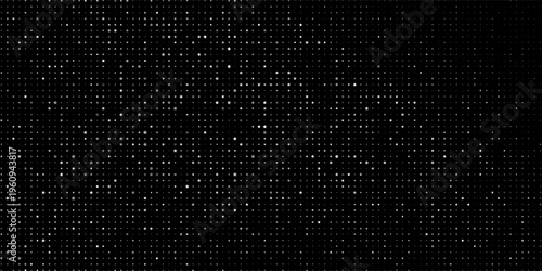 Snow, stars, fairy twinkling lights, rain drops on black background. Abstract vector noise. Small particles of debris and dust. Distressed uneven grunge texture overlay.