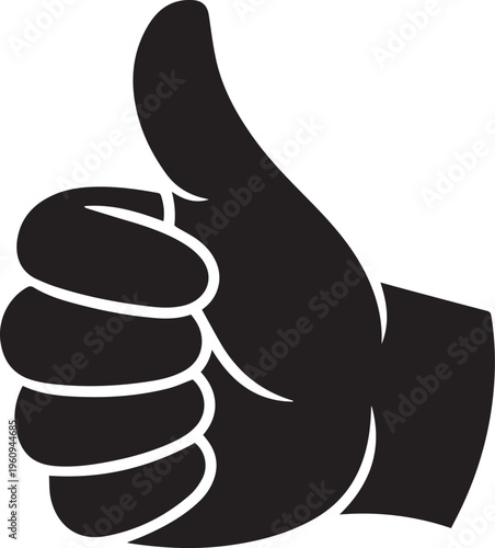 Silhouette Thumbs up icon no background