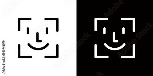 Face recognition icon, face recognition security
