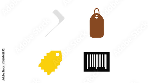 Four distinct icons representing common symbols for travel and shipping items